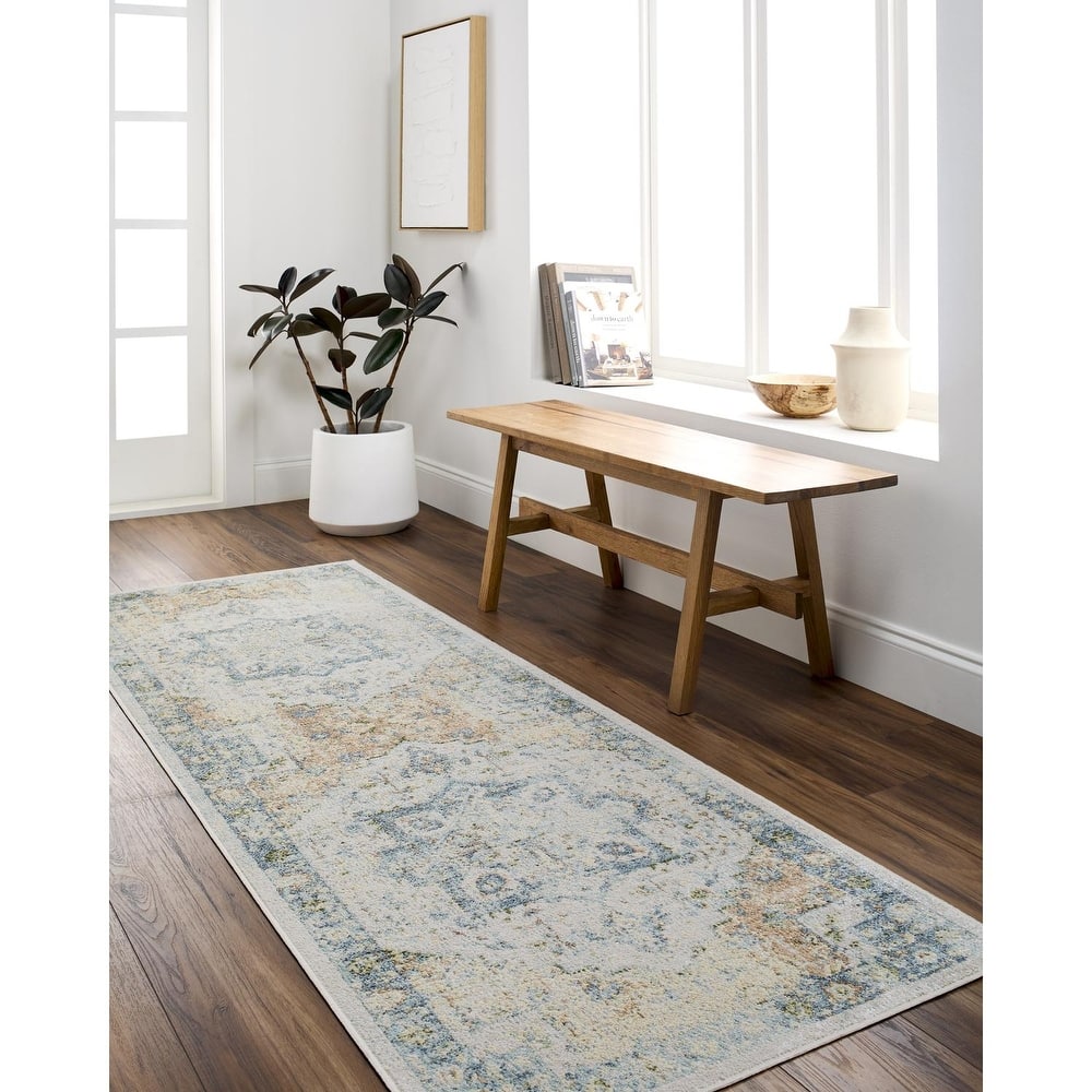 Livabliss Lillian Traditional Medallion Washable Area Rug
