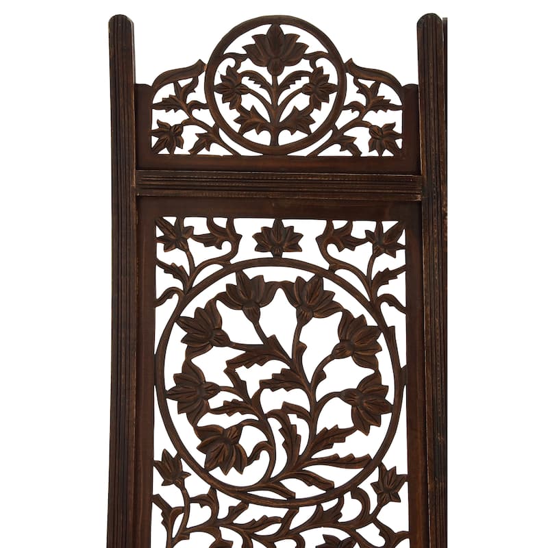 Brown MDF Traditional Room Divider Screen 72 x 80 x 1