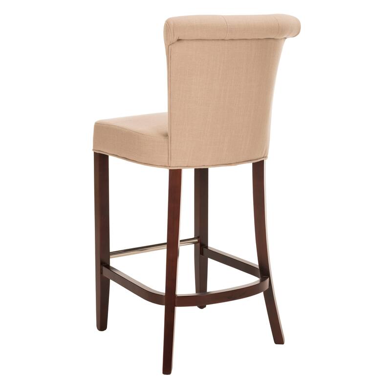 SAFAVIEH Alesia 29.7-inch Curved Back Mahogany Bar Stool - 19.6" x 24.2" x 43.7" - 20Wx24Dx44H