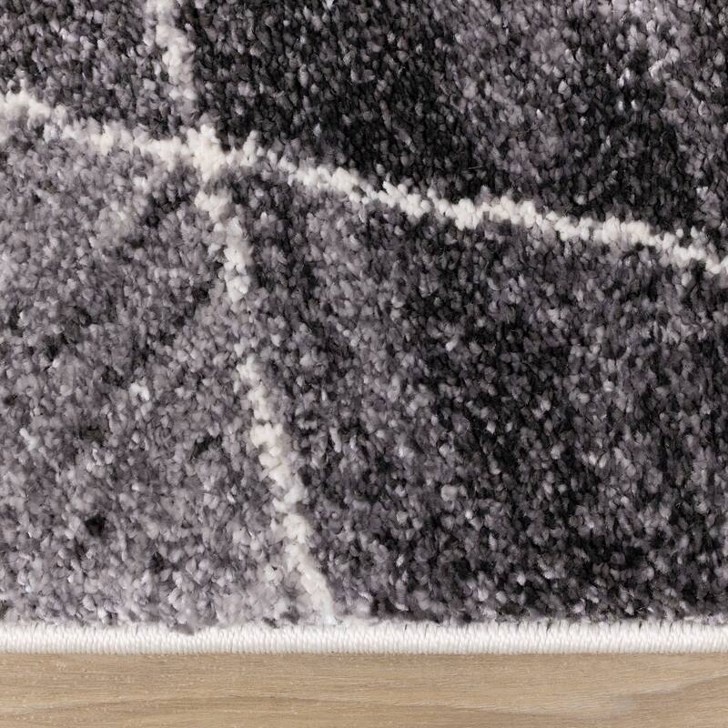 Summit Collection - Grey/White/Yellow Geometric Diamonds Rug