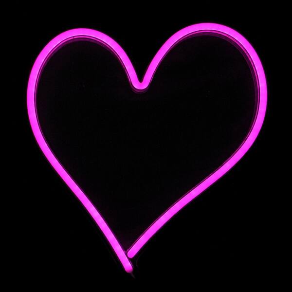 13 5 Neon Style Led Lighted Valentine S Day Heart Window Silhouette Sign N A