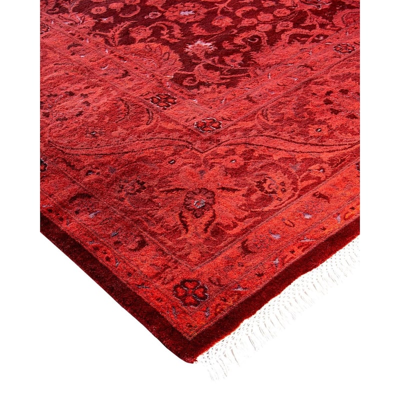 Fine Vibrance, One-of-a-Kind Hand-Knotted Area Rug - Red, 8' 2" x 10' 6" - 8' 2" x 10' 6"