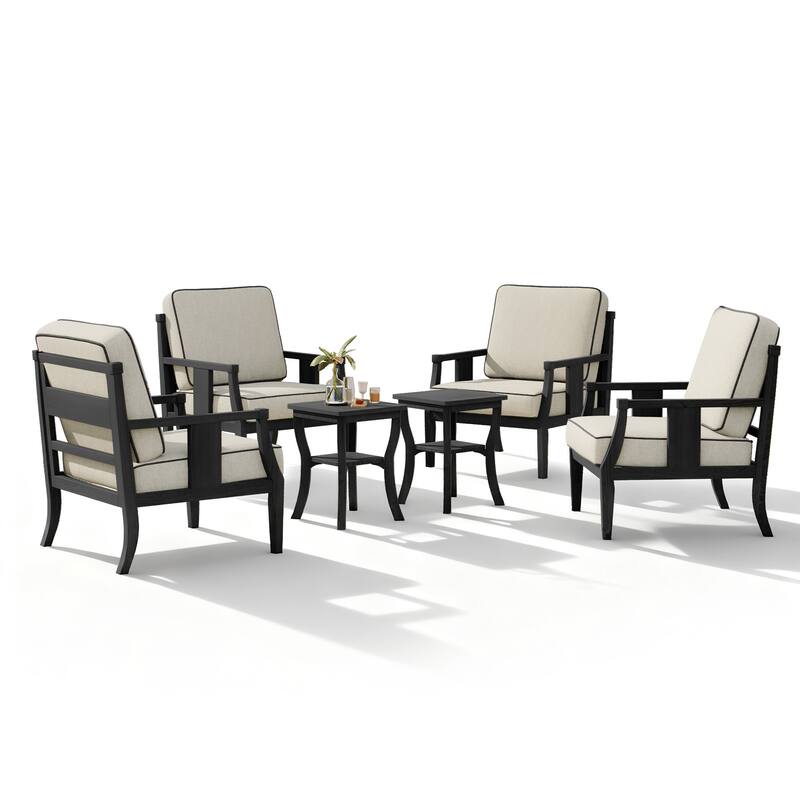 Patio Conversation Sets with Side Table(Set of 6)