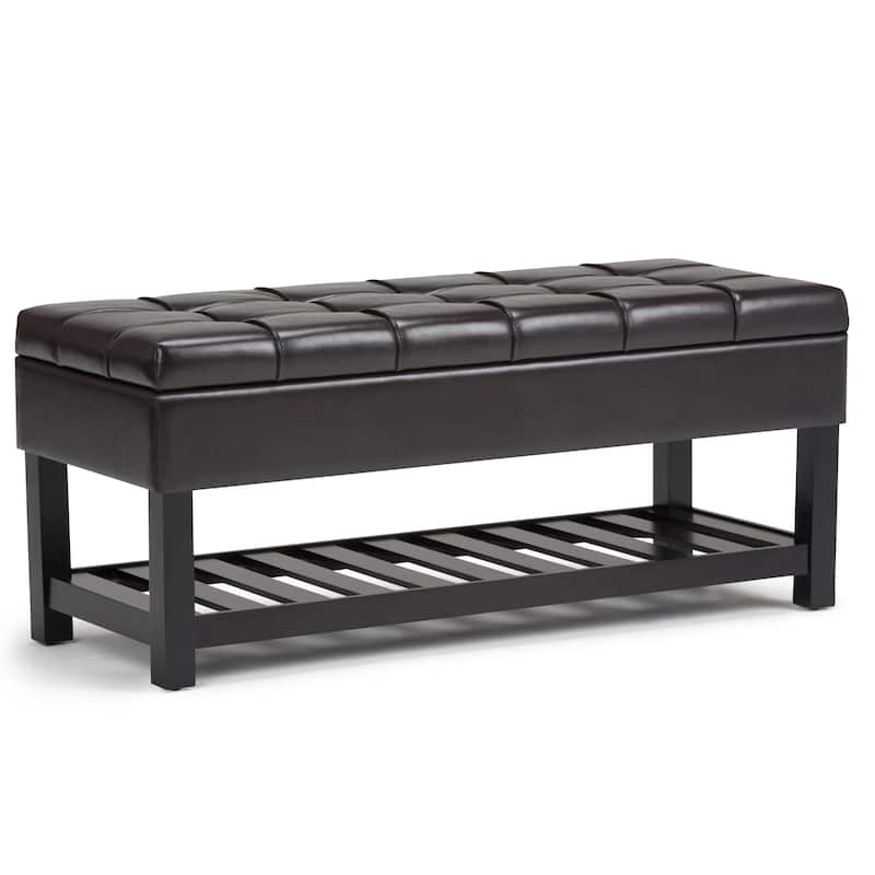 WYNDENHALL Wyatt 44 inch Wide Transitional Rectangle Ottoman Bench - 43"x 17"x 18.5"