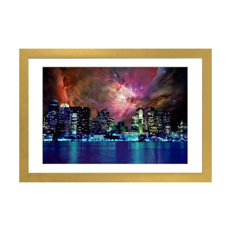 iCanvas "Boston, Massachusetts Orion Nebula Skyline" by 5by5collective - Gold - 16x24x1