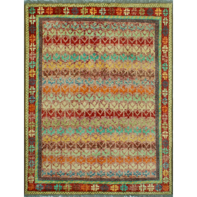 Noori Rug Balochi Leola Red/Orange Rug - 4'10" x 6'5"