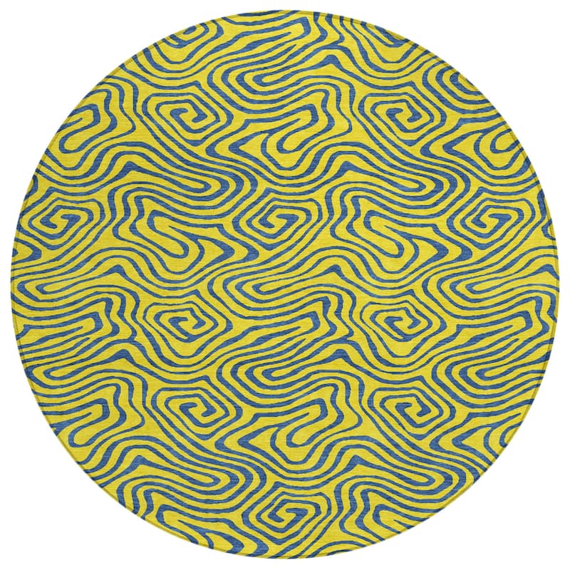 HomeRoots Abstract Transitional Rectangle Outdoor Rug