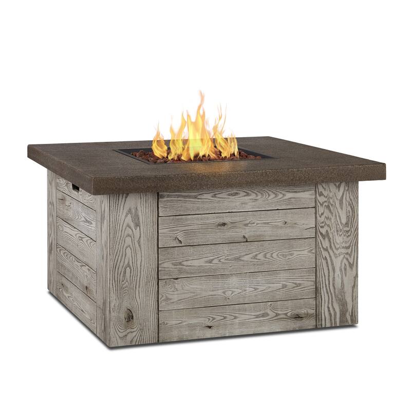 Forest Ridge 42" Gas Fire Table in Weathered Gray by Real Flame