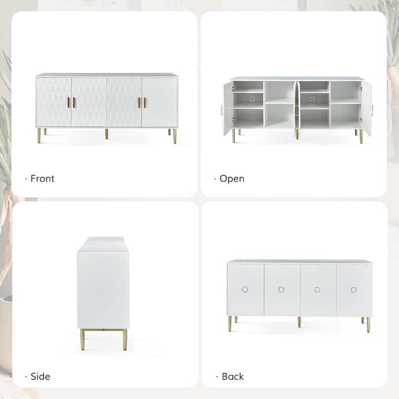 Kaletan 63" Wide Modern Sideboard with Adjustable Shelves by HULALA HOME