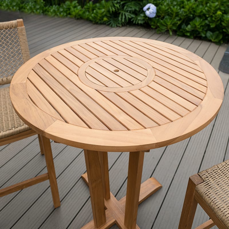 Cambridge Casual Paxton Teak wood Bar-height Patio Bistro Table