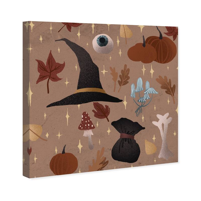 Wynwood Studio Prints Holiday and Seasonal Spooky Goodies Brown and Light Brown Modern & Contemporary Wall Art Canvas Print