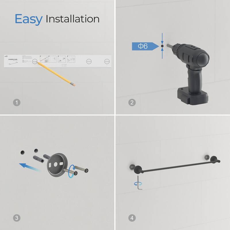 Circular 4-Piece Bathroom Hardware Set