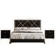 preview thumbnail 21 of 24, CraftPorch 3 Piece Bedroom Nightstands Set Velvet Upholstered Bed Black - Full