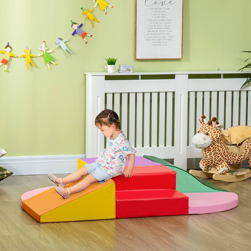 6-Pieces Foam Climbing Blocks for Toddlers 1-3 Years, Soft Play Set for Climb and Crawl, Assorted