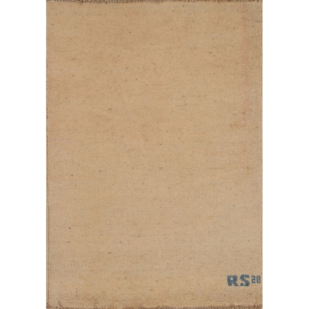 Gabbeh Oriental Foyer Rug Hand-Knotted Wool Carpet - 2'1"x 3'0"