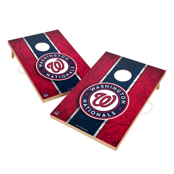 slide 2 of 5, Vintage Washington Nationals MLB Regulation 2x4 Cornhole Set Include Carry Case