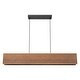 preview thumbnail 4 of 9, 6-Light Farmhouse Black Linear Wood Pendant Light Kitchen Island Lighting - 39.37 in. W x 4.65 in. D x 5.91 in. H