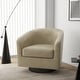 preview thumbnail 51 of 143, Modern 360°Swivel Accent Chairs Barrel Armchairs Regular: 27.75"W x 26.75"D x 26.25"H - PU Leather-Cream-Regular