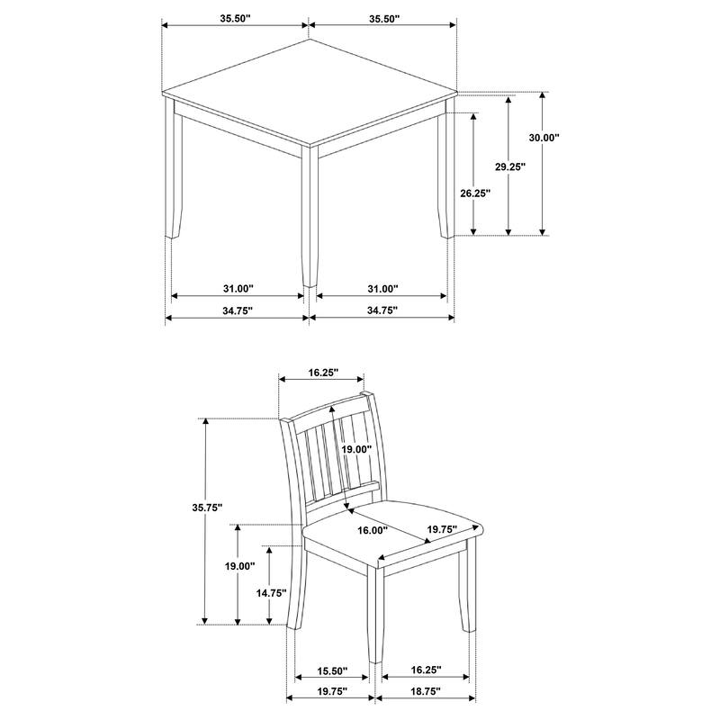 Parkwood 5-piece Square Dining Table Set