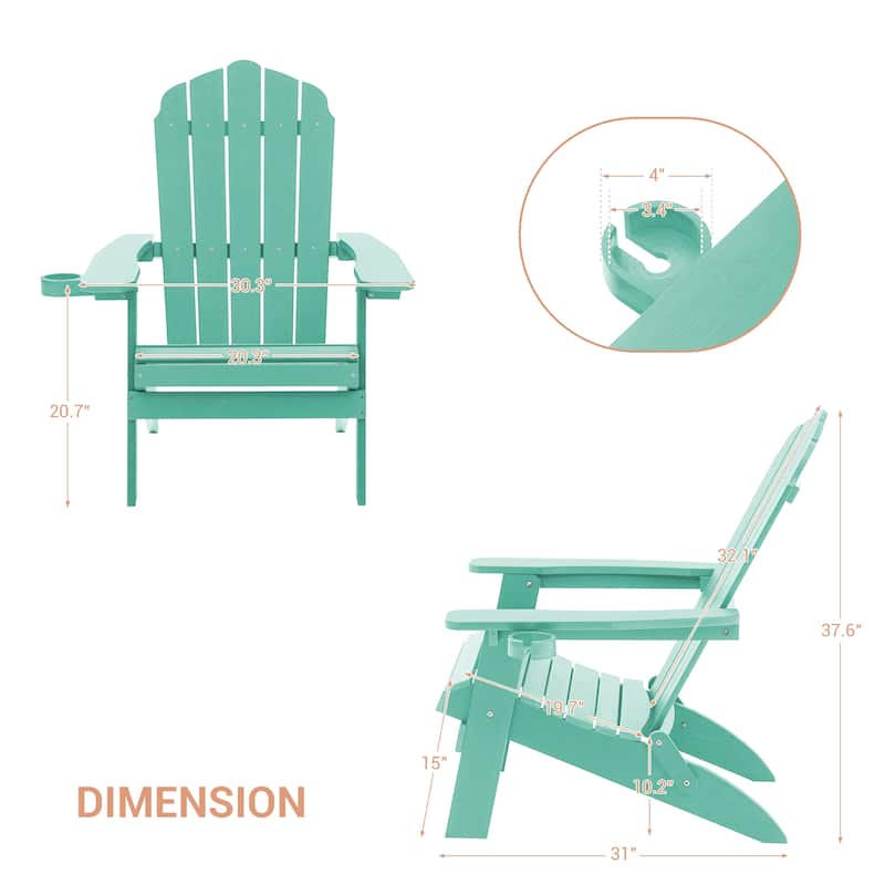 Bonosuki Set of 2 Folding Adirondack Chair Patio Fire Pit Chair