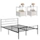 Option Black Bed-White Nightstands