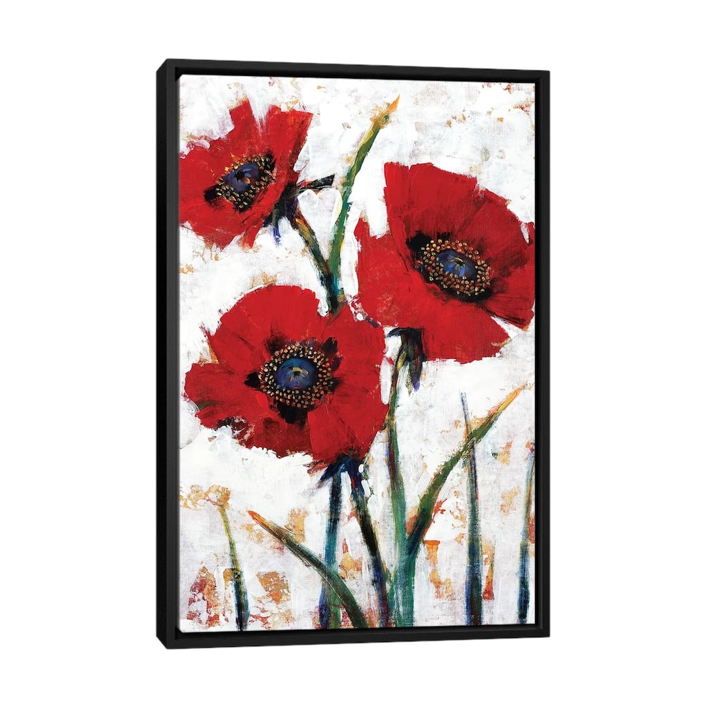 iCanvas "Red Poppy Fresco I" by Tim OToole Framed Canvas Print