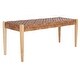 preview thumbnail 7 of 29, SAFAVIEH Bandelier Wood and Leather Bench. - 47" W x 16" D x 19" H