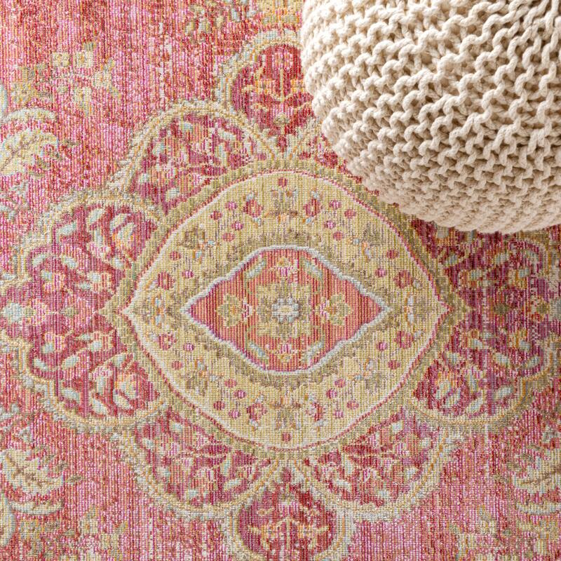 JONATHAN Y Lila Floral Medallion Area Rug