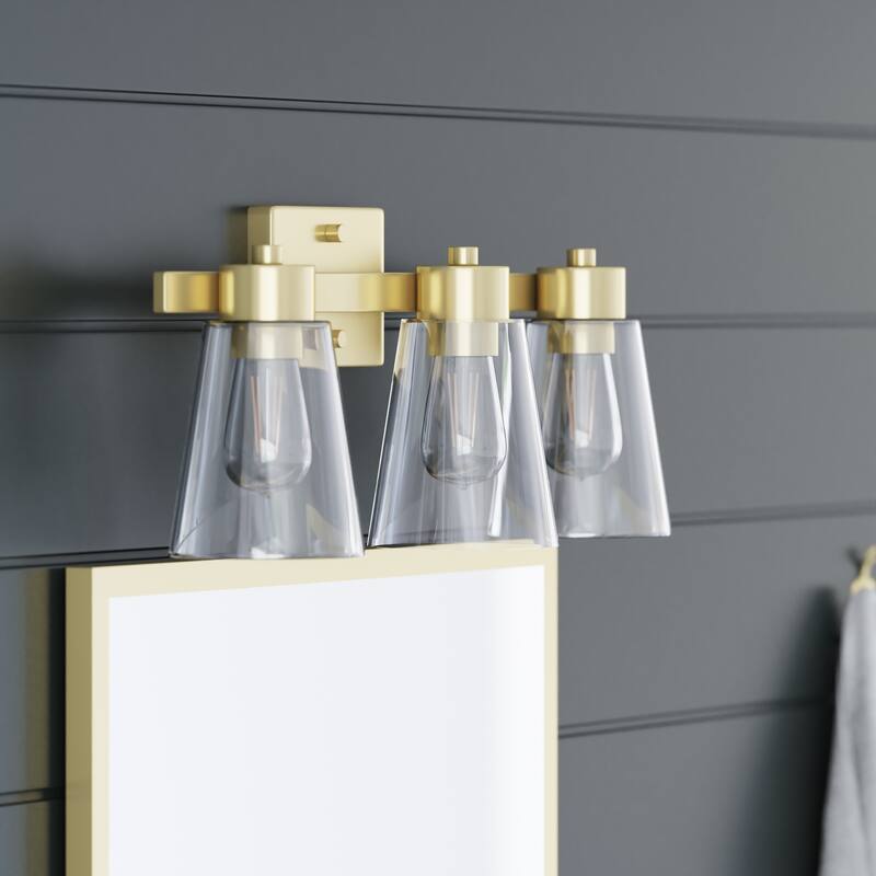 Prominence Home Fairendale Traditional Farmhouse Bathroom Vanity Light, Soft Gold - Soft Gold - 3-Light