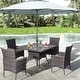 preview thumbnail 3 of 52, Kullavik Outdoor Dining Set, Rattan Patio Furniture Dining Table & Chairs