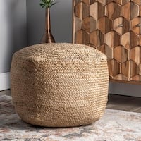 Jani Natural Jute Pouf Round Ottoman Overstock 10356445 How to make an attractive, modern looking ottoman out of an old tire and rope. jani natural jute pouf round ottoman