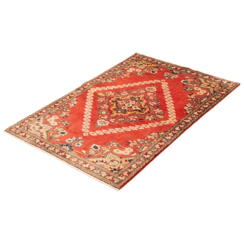ECARPETGALLERY Hand-knotted Anadol Red Wool Rug - 4'3 x 6'8