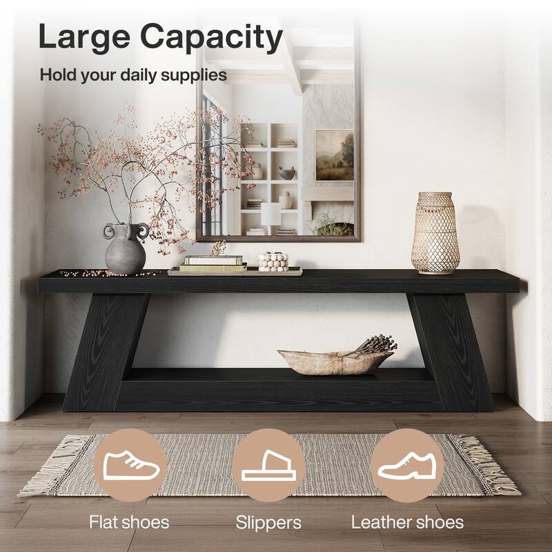 63" TV Stand for 55/60/65/75-Inch TVs, Rustic Media TV Console