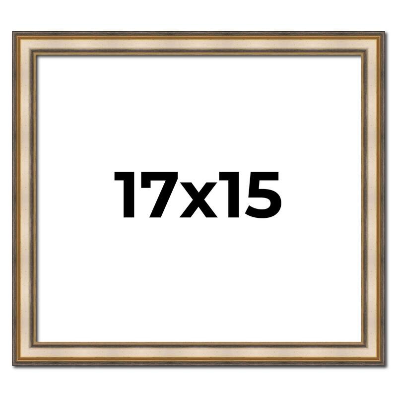 17x15 Frame Gold Solid Wood Shadow Box Width 1.5 Inches | Interior Frame Depth 2 3/8 Inches