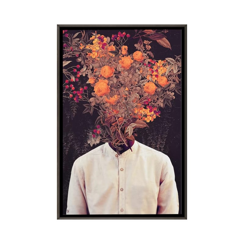 iCanvas "Bloom" by Frank Moth Framed - Charcoal - 26x18