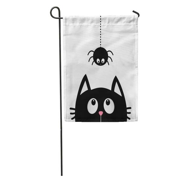Shop Black Cat Face Silhouette Looking Up To Hanging Garden Flag Decorative Flag House Banner 12x18 Inch On Sale Overstock 31389119