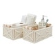 preview thumbnail 1 of 7, Macrame Basket Storage for Bohemian Style Home Decor and Nursery (2 Sizes, White, 2 Pack)