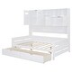 preview thumbnail 28 of 35, 2 Color Modern Full Size Wooden Daybed with 2 Drawers, All-in-One Cabinet and Shelf