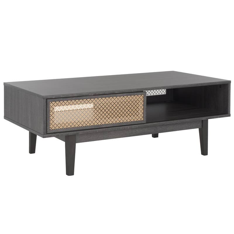 SAFAVIEH Zhuldyz 2 Door Coffee Table - 43" L x 22" D x 16" H - 43"Wx22"Dx16"H