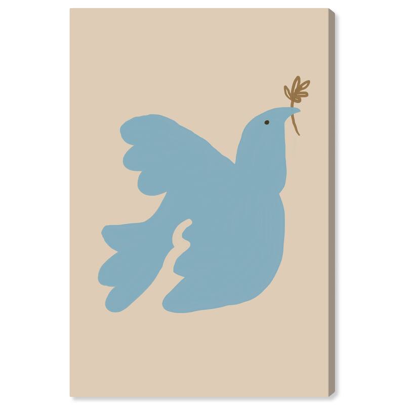Wynwood Studio Canvas Animals Olive Branch Messenger Brown and Tan Modern & Contemporary Wall Art Canvas Print