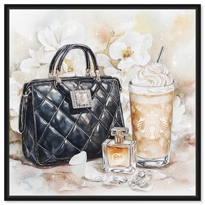 Trinkets and White Floral Canvas by Art Remedy