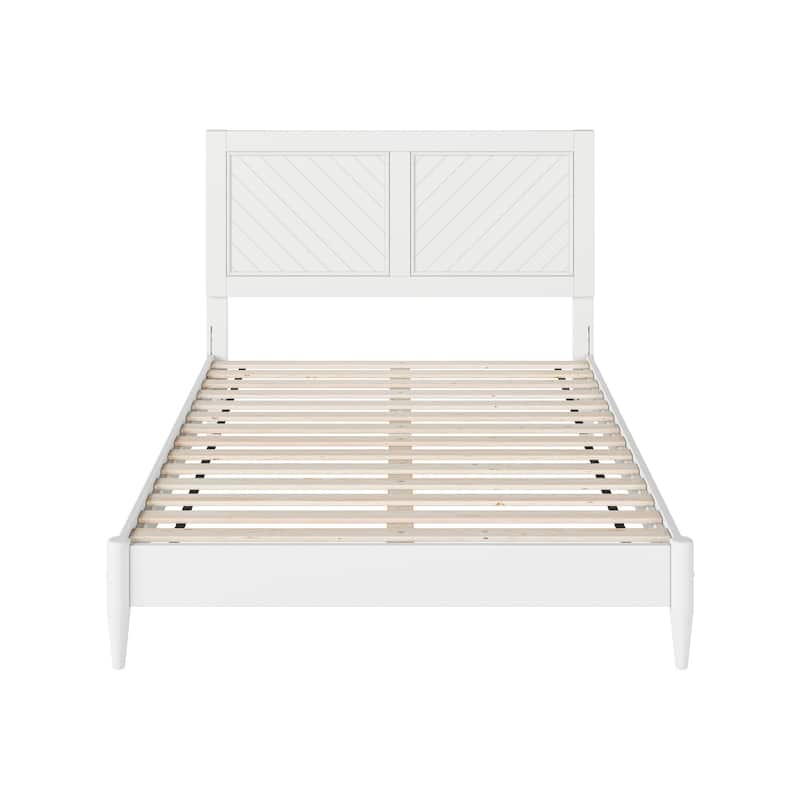 Berkshire Full Solid Wood Low Profile Platform Bed in White