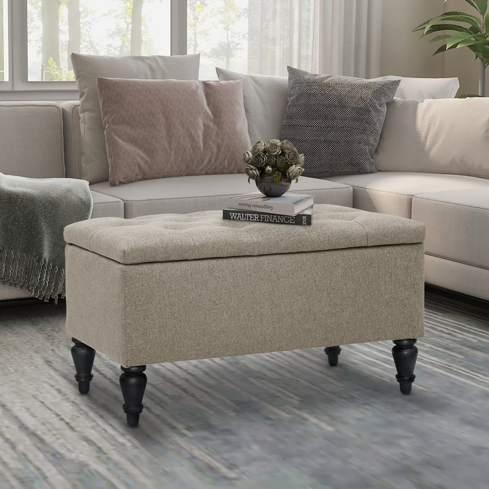 Maypex 29" Fabric Upholstered Tufted Storage Bench