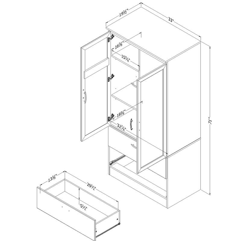 South Shore Acapella 2-door Wardrobe Armoire