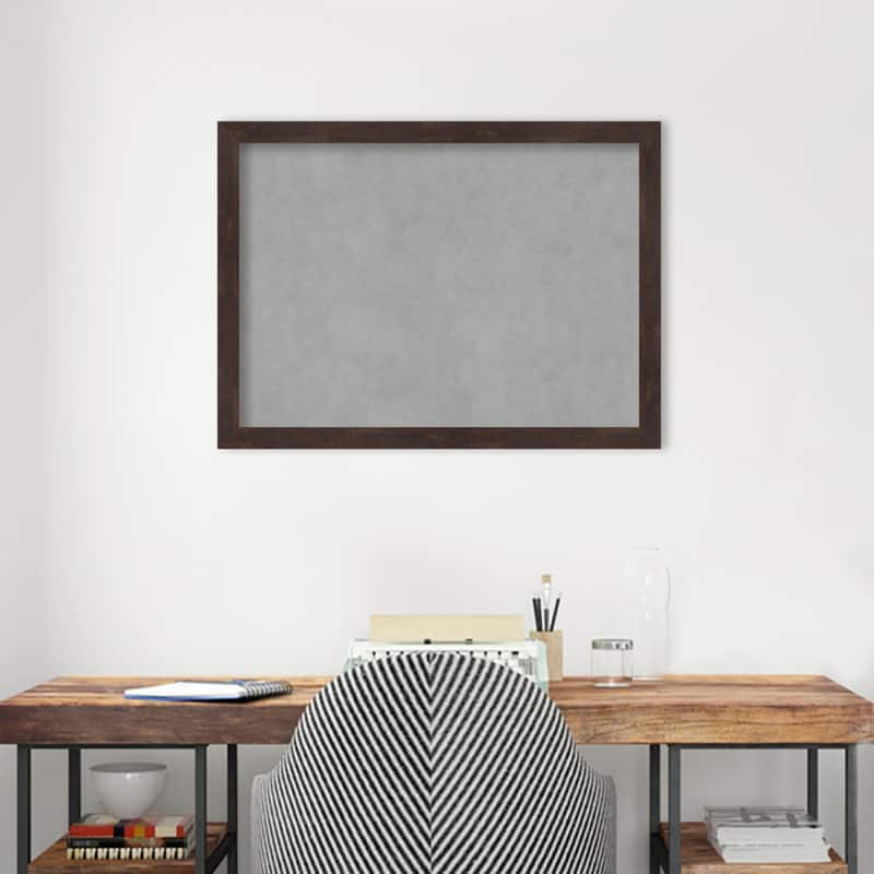 Amanti Art Fresco Dark Walnut Framed Magnetic Board