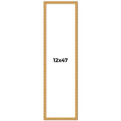 12x47 Frame Gold Real Wood Picture Frame Width 1 inches | Interior