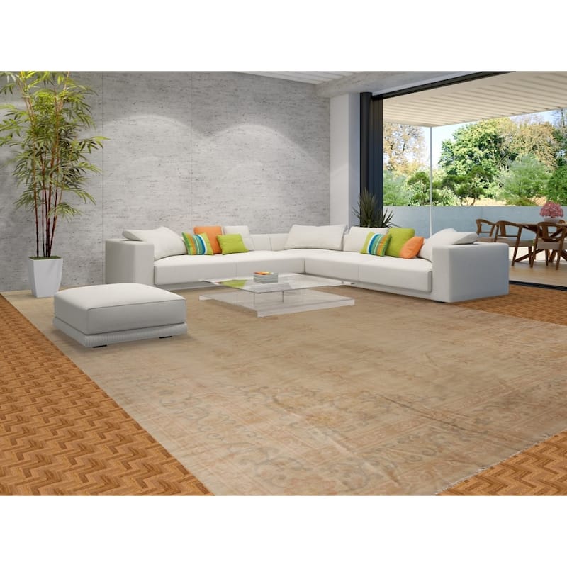 Palace Size Oushak Turkish Antique Area Rug Handmade Wool Carpet - 11'10"x 21'7"