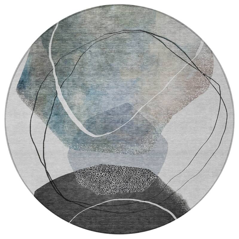 HomeRoots Abstract Transitional Rectangle Outdoor Rug