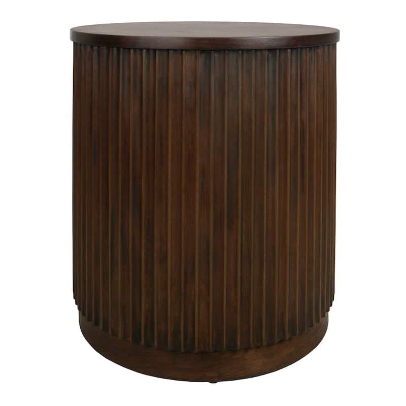 NPD Furniture Truro Fluted Nightstand with 1 Drawer and Open Shelf
