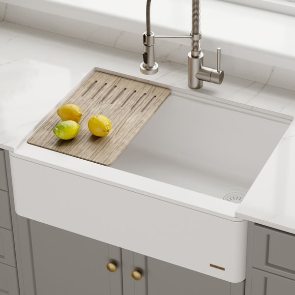 Shop Kraus Bellucci 30 Ceramtek Granite Composite Farmhouse Kitchen Sink Overstock 27753923